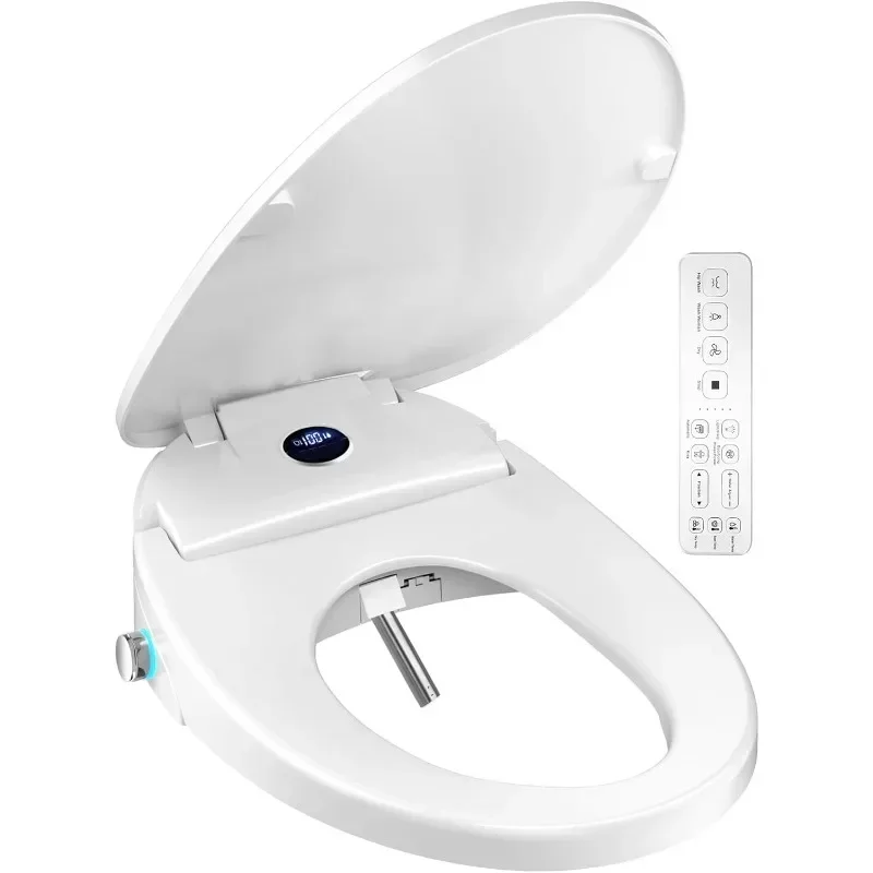 XCQQ Extended toilet seat warm water front and back swing for cleaning heated toilet seat warm air dryer soft close night light