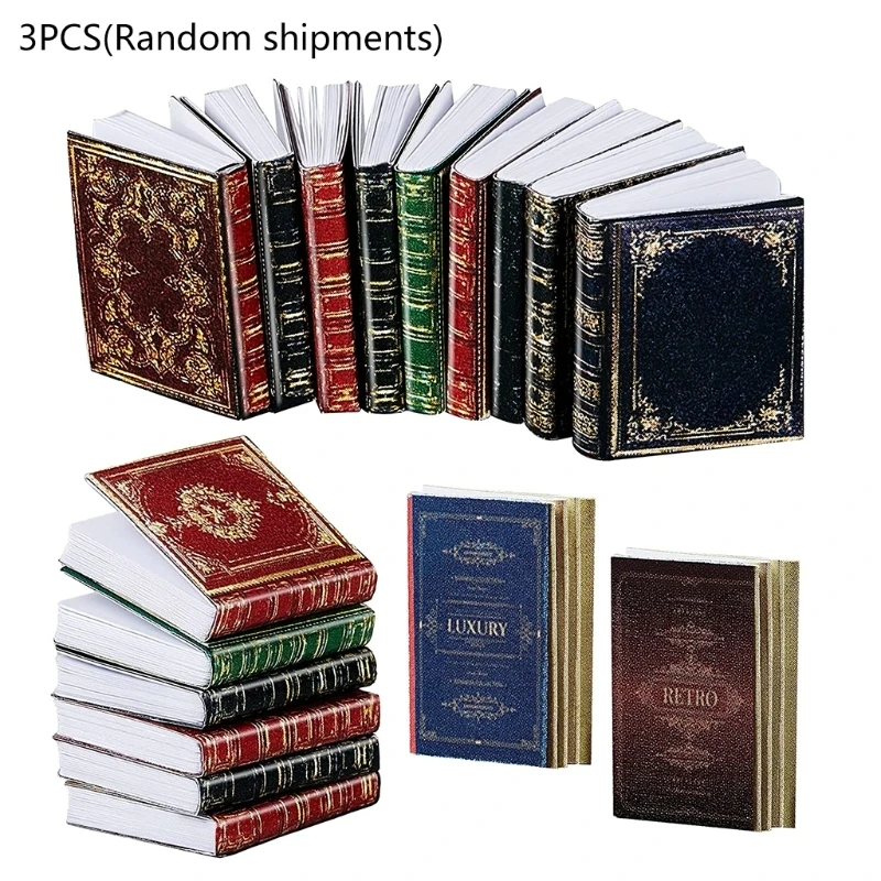 3 sztuk 1:12 skala miniatury domek dla lalek europejski klasyczny Mini klapki książki Notebook udawać, że akcesoria do dekoracji zabawki