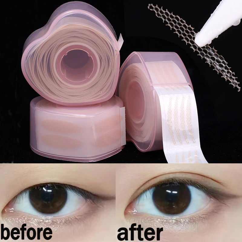 360/600 stücke Unsichtbare Doppel Augenlid Patches Transparente Gaze Mesh-Spitze Band Selbst-Kleber Augenlid Bänder Aufkleber Augen make-up-Tools