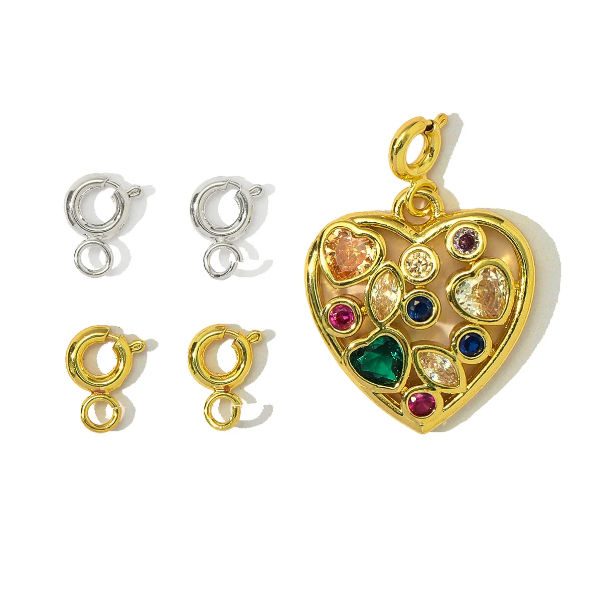 

50pcs/Lot Copper Pendants Snap Hooks for DIY Connector Jewelry Findings Accessories Wholesale