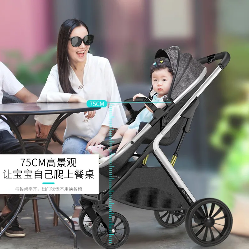 

Twin Baby Strollers Can Be Seated Reclined Lightweight Foldable High Landscape Shock-absorbing Two-way Newborn Baby Strollers
