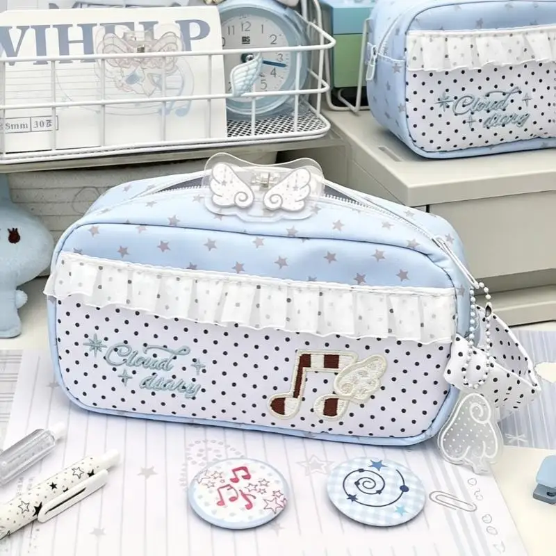 Pencil Case Large‑Capacity Stationery Bag With Inner Pocket Multifunctional Cosmetic Pouch For Teen Students