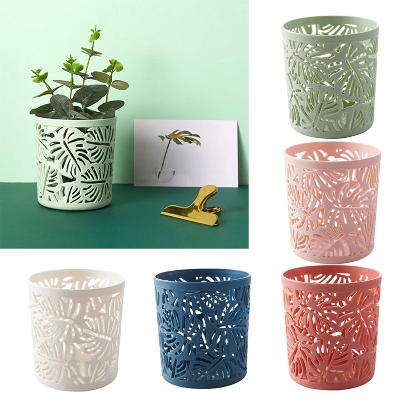 Imitujący rattanowy pojemnik na długopisy śliczny piórnik na biurko pudełko do przechowywania pędzli do makijażu biuro