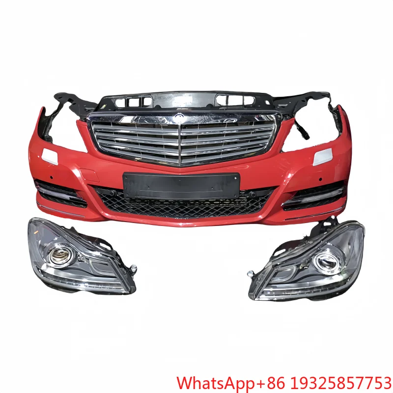 -C-Class W204  High Quality Full Body Front Bumper Kit Park Assist Sensor Cut-Outs Screw-On Attachment