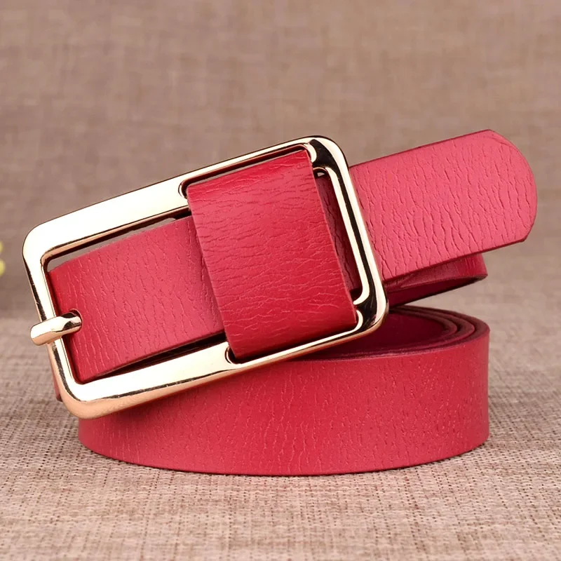 Hot Sale Brand Luxury Pin buckle 100% cowhide Female Belt for Women Hip-Hop Genuine Leather Jeans Girdles Belts Candy