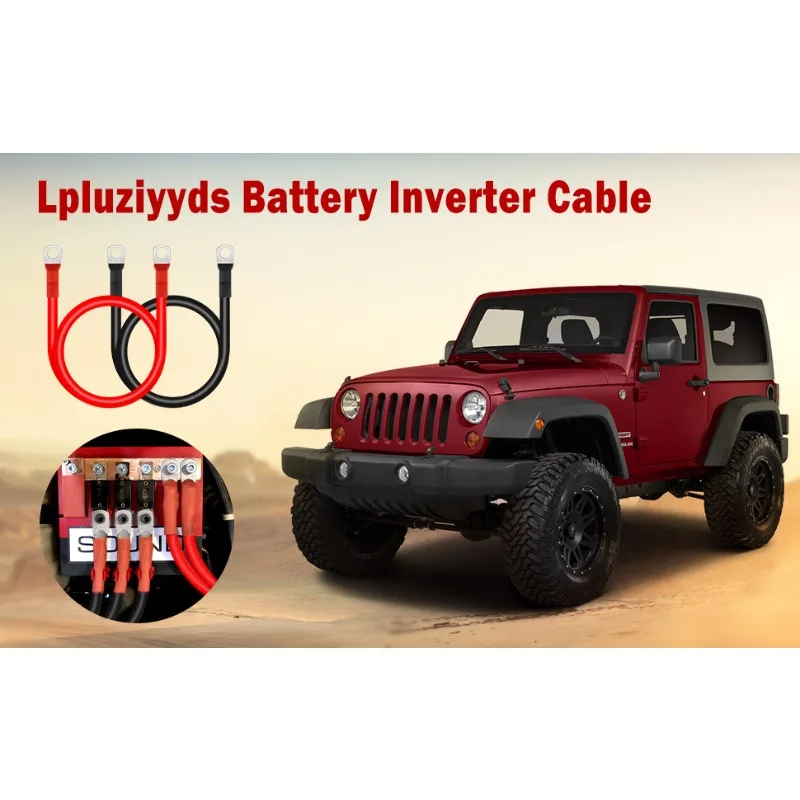 

Battery Inverter Cable Set with Terminals Tool for Stranded Copper Cord Solar Power Connection Wire with Lugs 2/4AWG 30/50CM New