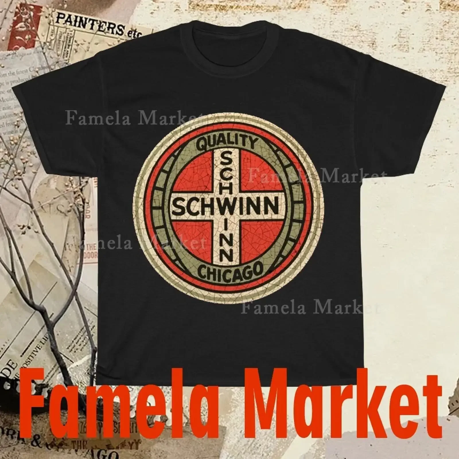 Schwinn Mountain Road Bike Logo TEE T Shirt Funny American Size S to 5XL Image 1 of 4 vintage Washed streetwear Versatile