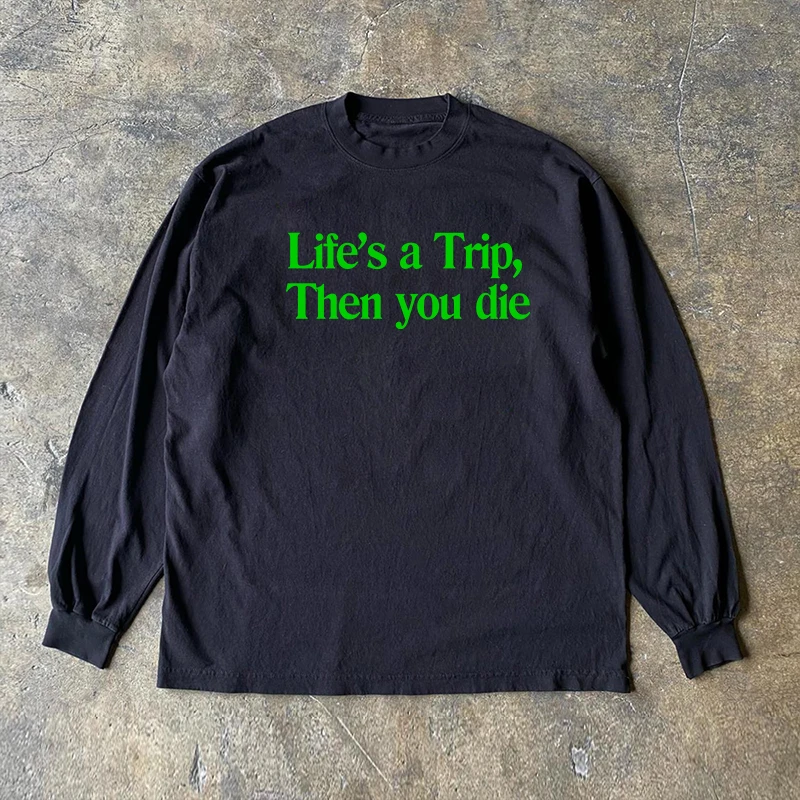 Couple's Casual Long Sleeve T-Shirt 260G Heavyweight Cotton Inner Wear for Men And Women Suitable for Students And Youth