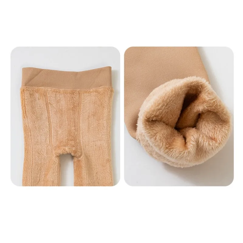 Thickened Children\'s Pantyhose with Added Velvet Winter Skin Tone High Elasticity Anti Pilling White Dance Socks