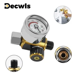 Spray Gun Pressure Regulator, Adjustable Pressure Filter Valve Portable Air Consumption Pressure Gauge, G1/4 Universal Interface