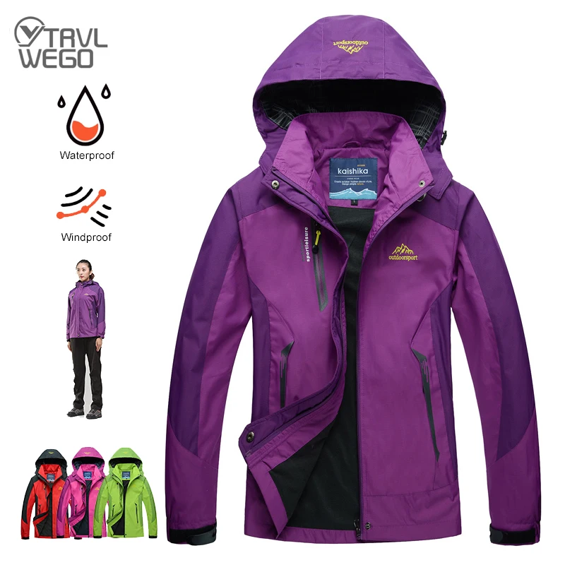 Trvlwego acampamento caminhadas jaqueta feminina outono esportes ao ar livre casacos escalada trekking blusão viagem à prova dwaterproof água roxo rosado