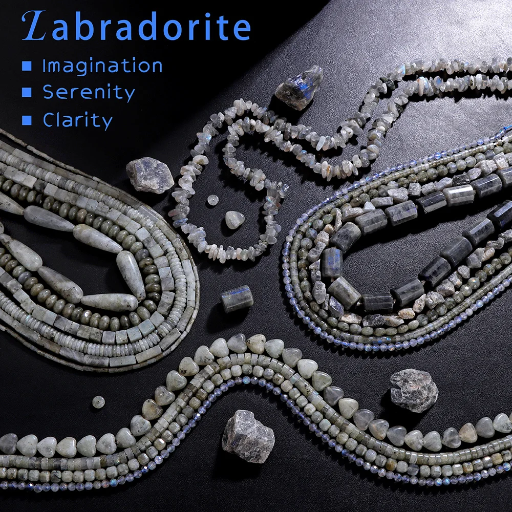 Natuurlijke Labradoriet Healing Stone Bead Verbeelding Duidelijkheid Sereniteit Energie Power Kralen Voor Sieraden Maken Ketting Armband DIY