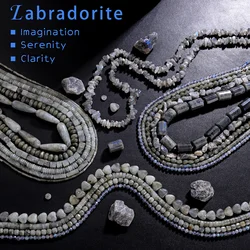 Natural Labradorite Healing Stone Bead Imagination Clarity Serenity Energy Power Beads For Jewelry Making Necklace Bracelet DIY