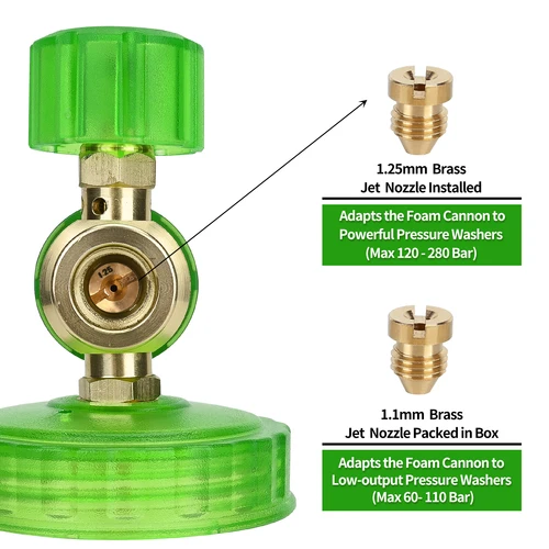 Imagen 2 del producto Lavadora a presión Cañón de espuma de aluminio Generador de espuma Lanza de espuma para nieve con conector rápido de 1/4"" para Portland Husky Ryobi Greenwork