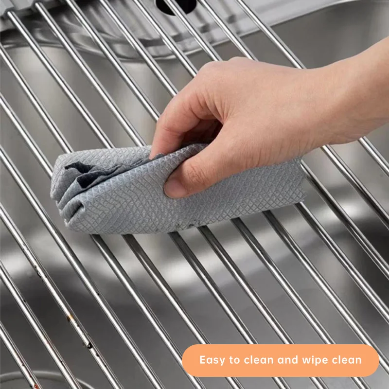 Musurjoy Rolled Dish Drying Rack, Drainer Sheet, Collapsible Stainless Steel Drainer, Gray, Christmas Halloween Gifts