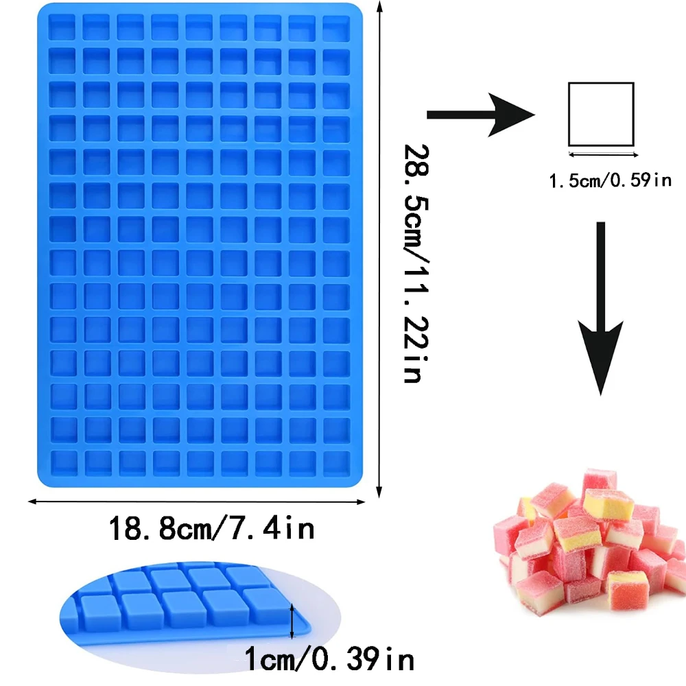 1/3pcs 126 cavity square candy silicone mold mini chocolate, hard candy, ice cubes, pudding, cake decoration baking mold