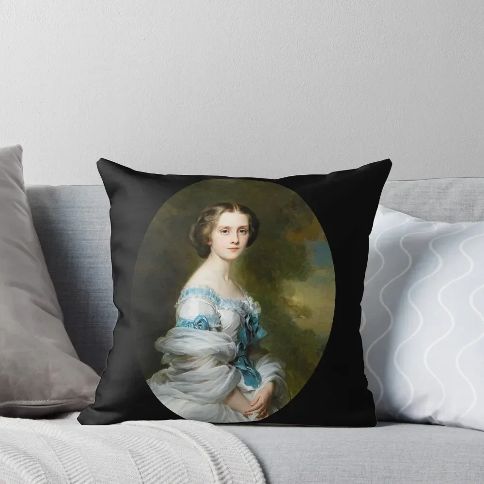 Mélanie Renouard de Bussière, Comtess Edmond de Pourtalès (1857) - Franz Xaver Winterhalter Throw Pillow