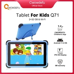 tablet infantil de 7 pulgadas HD IPS 1024x600 tablet para niños, tablet de aprendizaje con Android 11, WIFI, Quad Core, 2GB, 32GB, 3000mAh batería, sensor G, con aplicación para niños D+, 2024 regalo