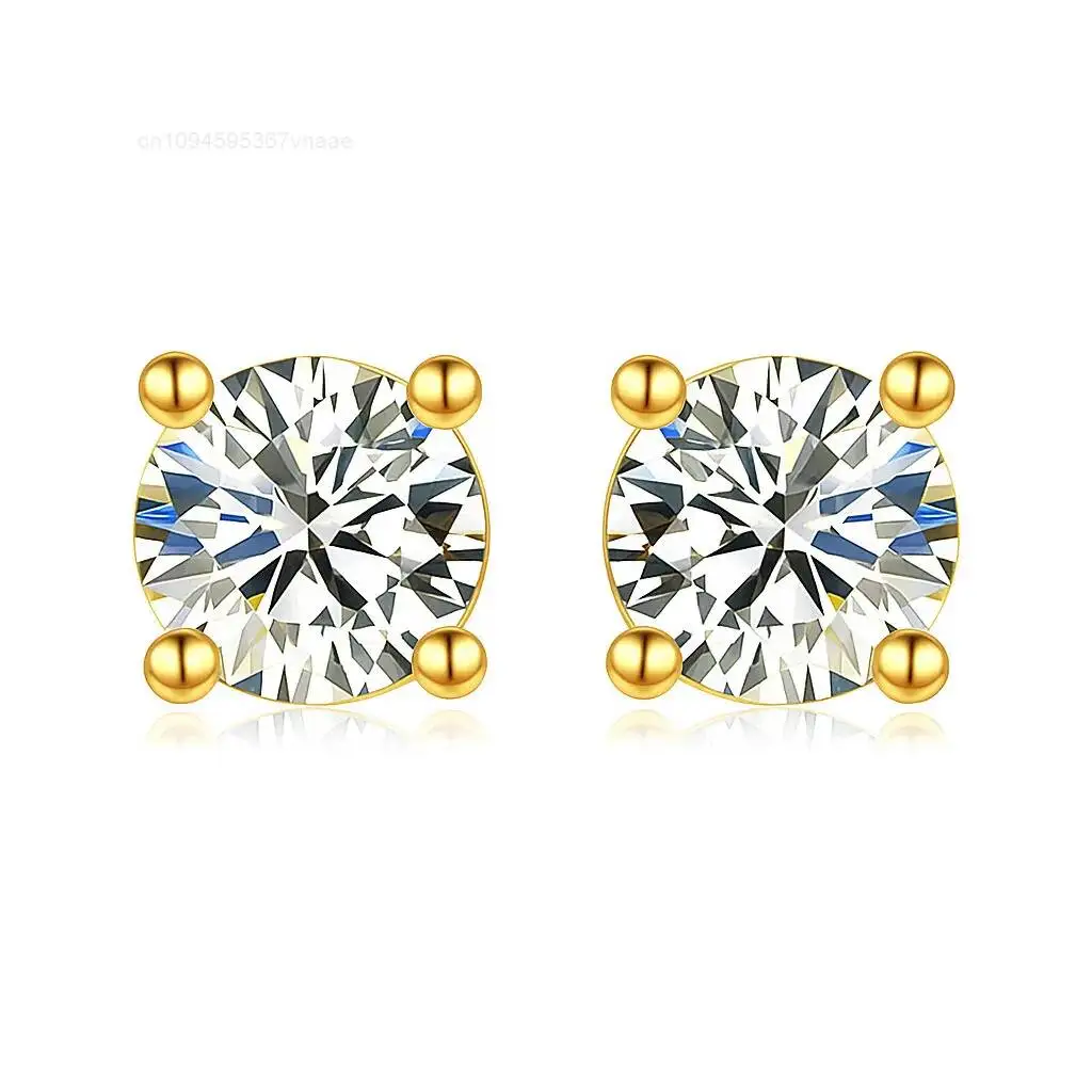 

925 Sterling Silver Moissanite Earrings 0.2ct-2ct Silver Plated Hypoallergenic Trendy Wedding Party Gift Unisex VVS GRA Stud