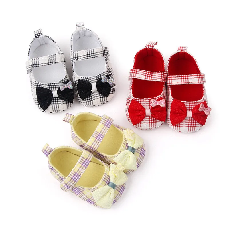 2022 Baby Shoes New Spring Autumn Toddler Girls Cotton Crib Shoes Cute Bowknot Infant Soft Bottom First Walkers 0-18M