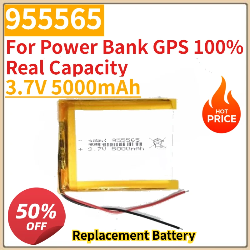 

High Quality New 955565 3.7V 5000mAh Replacement Battery For Power Bank GPS 100% Real Capacity
