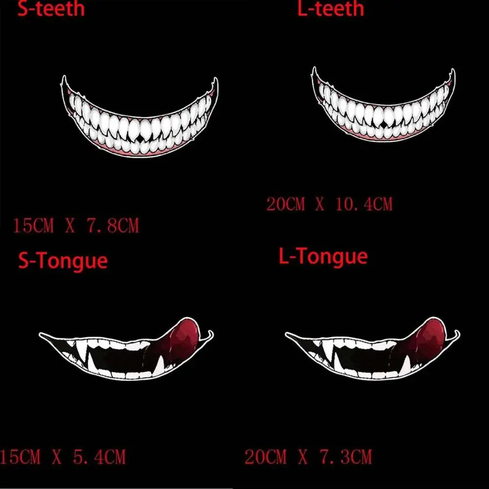 Accessories Evil Tooth Dark Personality Creative Marks Headlight Decal Waterproof Motorcycle Helmet Sticker Car Sticker