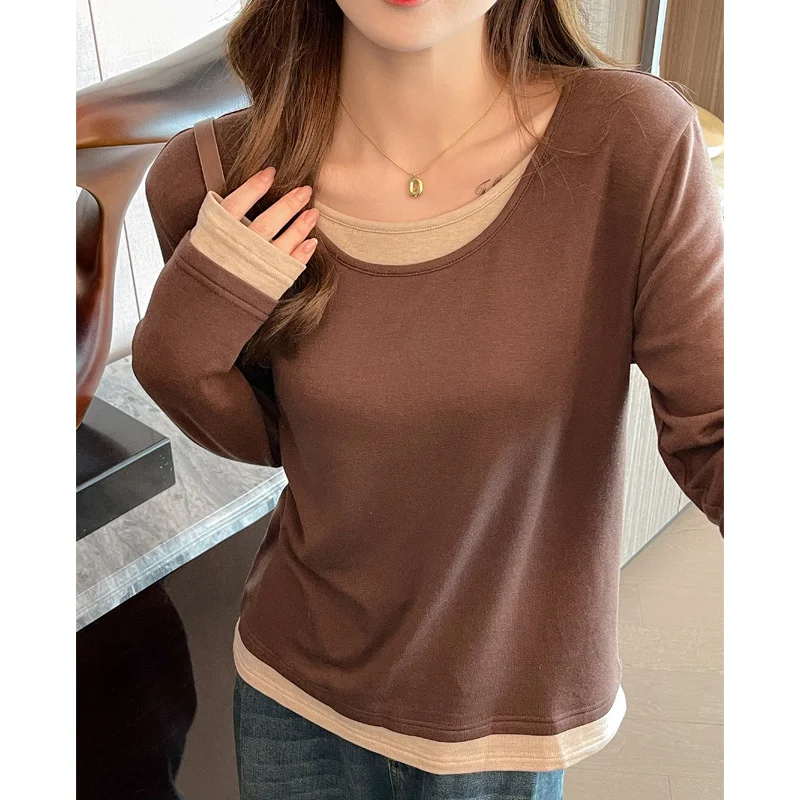 Langarm-T-Shirts für Damen, elegant, rote Oberteile, gerüschter Saum, atmungsaktiv, bequem, Baumwolle, Party, Club, sexy, täglicher Look, heiße Mode