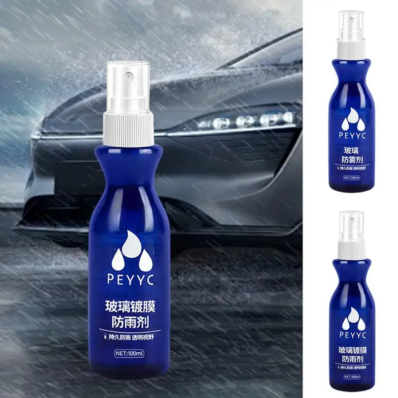 Car Glass Anti-Fog Rainproof Agent Windshield Anti Fog Interior 100ml Rain Proof Spray Glass Cleaner For Automotive Interior