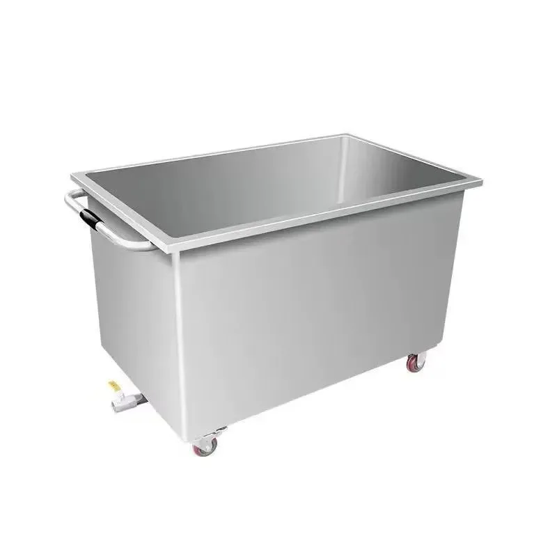 Stainless steel water tank rectangular stainless steel water tank mobile thawing soaking water storage cleaning tank sink