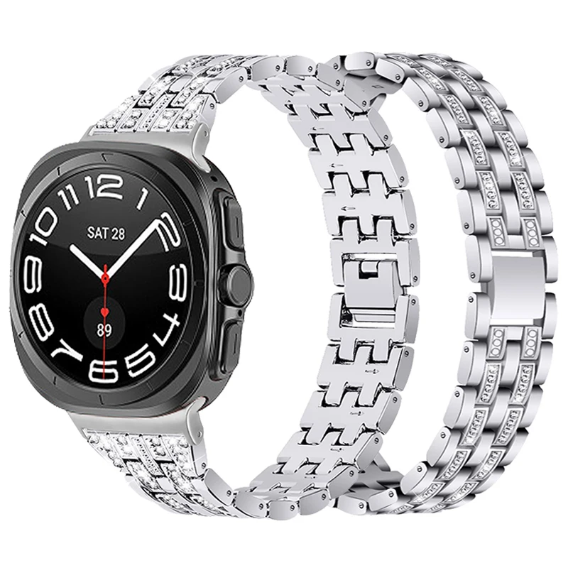 Diamond Watch Strap For Samsung Galaxy Watch 7 Ultra 47mm No Gaps Metal Bracelet For samsung galaxy watch 7ultra 47mm Watchband