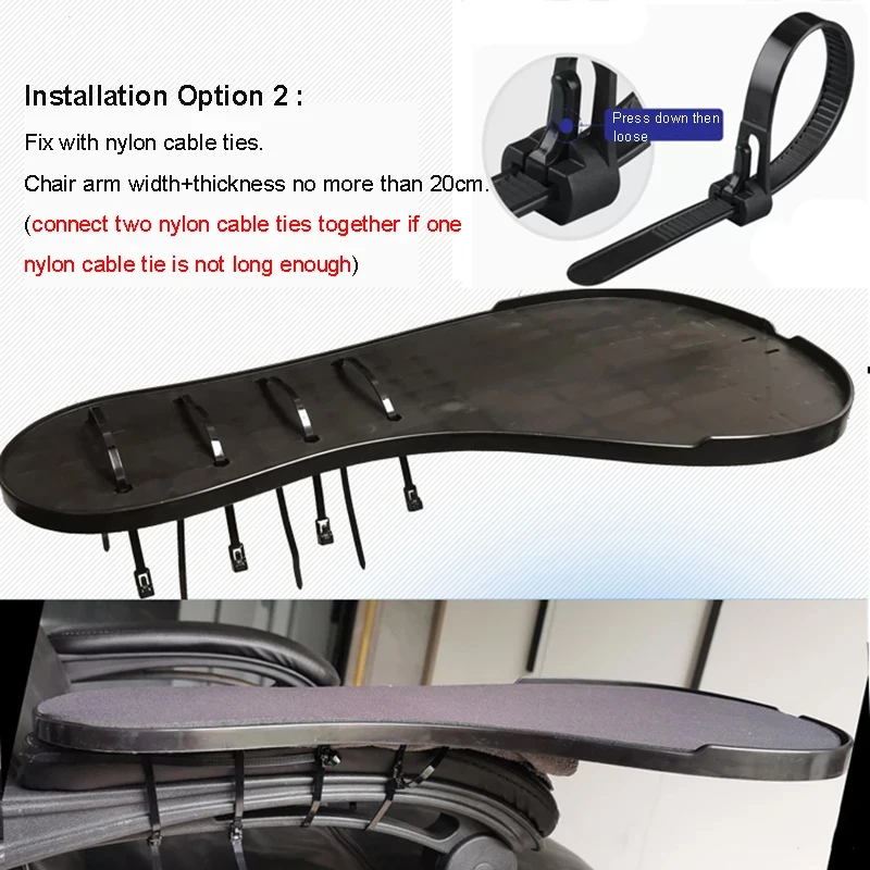 Hyvarwey XL Size Chair Arm Rest Mouse Pad Chair Arm Clamping Wrist Support 480*210mm Elbow Rest With Non-slip Mouse Mat OK020