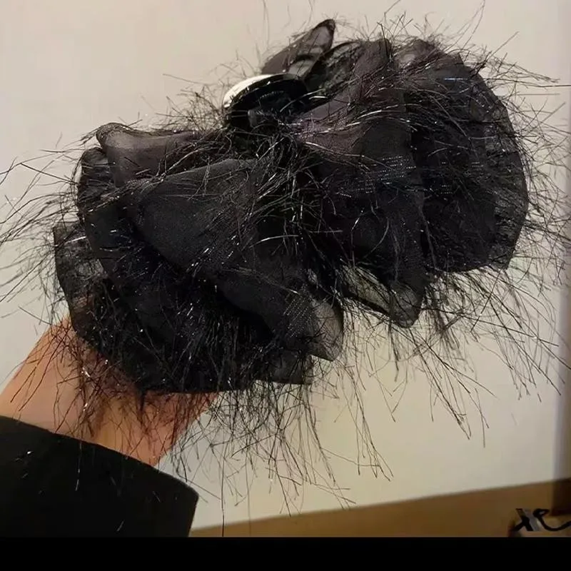 13 سنتيمتر مزاجه أنيقة ريشة شرابة مشبك شعر للمرأة فقاعة القرش كليب المألوف الفتاة الخلفي رئيس الشعر المشبك الشعر الوصول