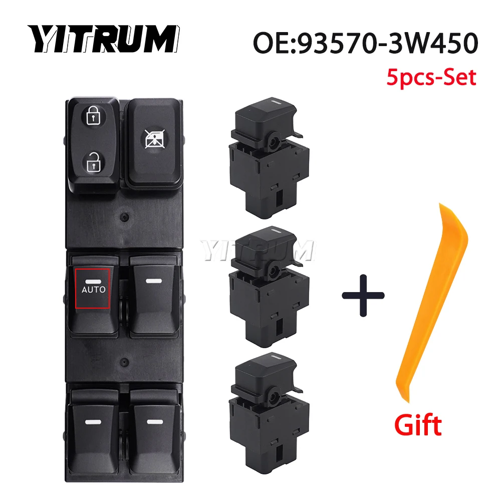 YITRUM 93575-1H000 93570-3W450 93570-3W000 главный передний левый переключатель окна задняя кнопка для Kia Sportage 2011 2012 2013 2014 2015