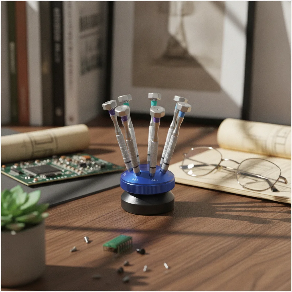7 Pieces Screwdriver Set with Stand Slim Precision Screwdriver Set Eyeglass Repair Kit Compact Tools Easy to Use for Opticians