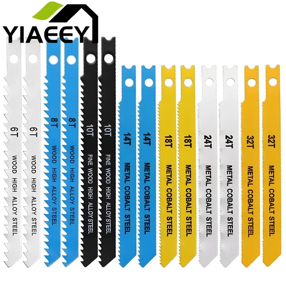 Assorted T-shank Jigsaw Blade Ferramenta para Madeira Metal Aço Montagem para Plástico Metal Corte de Madeira Pcs