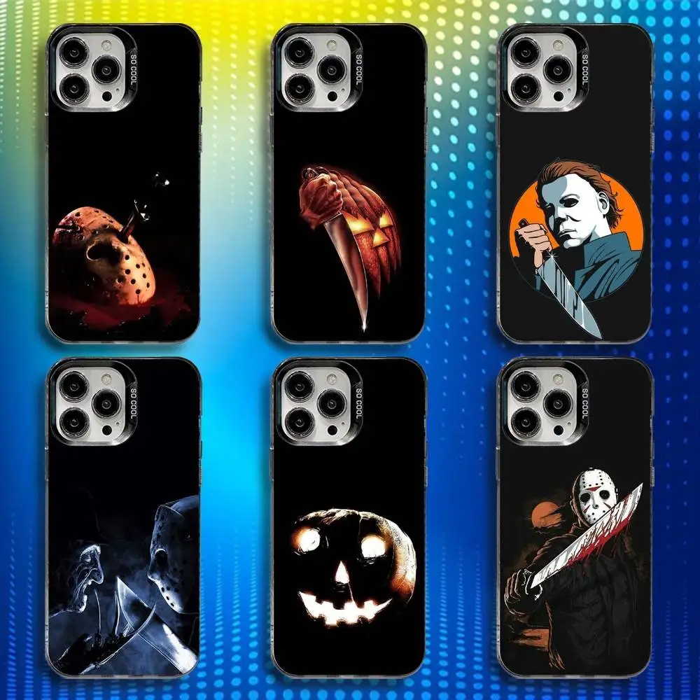 

Halloween M-Michael Myers Phone Case For iPhone 16,15,14,13,12,11,Mini,Pro,SE,MAX White Matte Shockproof Cover