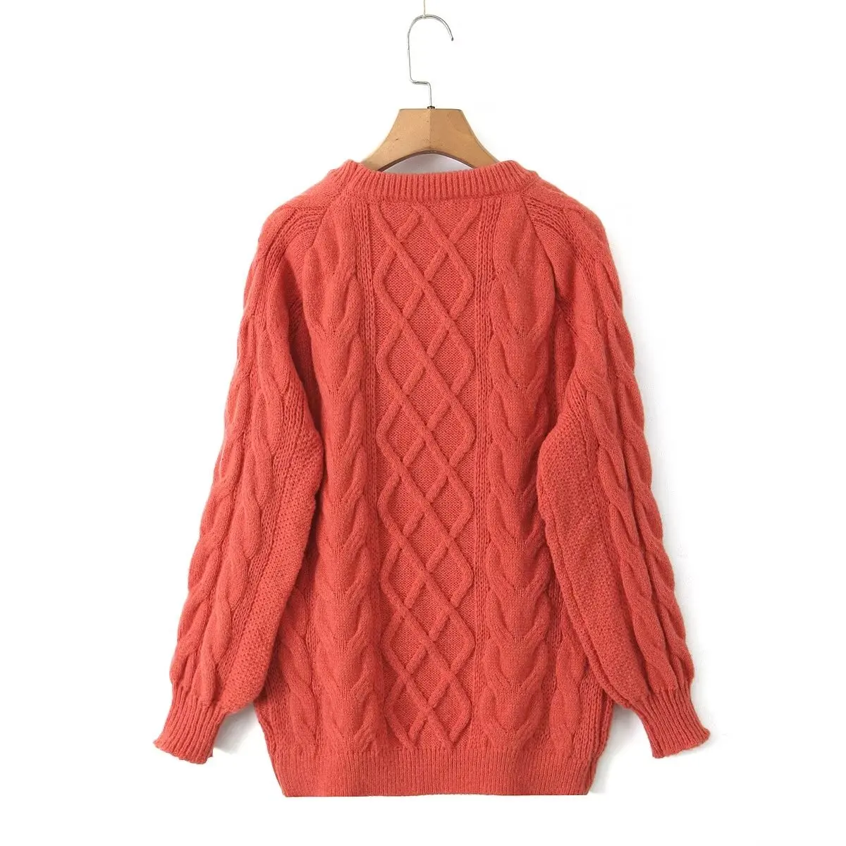 JNLEAOG ファッショナブルなニットセーター秋の新スタイル女性のストリートスタイルラウンドネックプルオーバーツイストヴィンテージ多用途