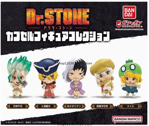 

Bandai Оригинальные фигурки Dr.STONE игрушка гачапон Ishigami Senkuu Asagiri Gen Nanami Ryusui, капсульные игрушки, подарок для детей, 5 шт.