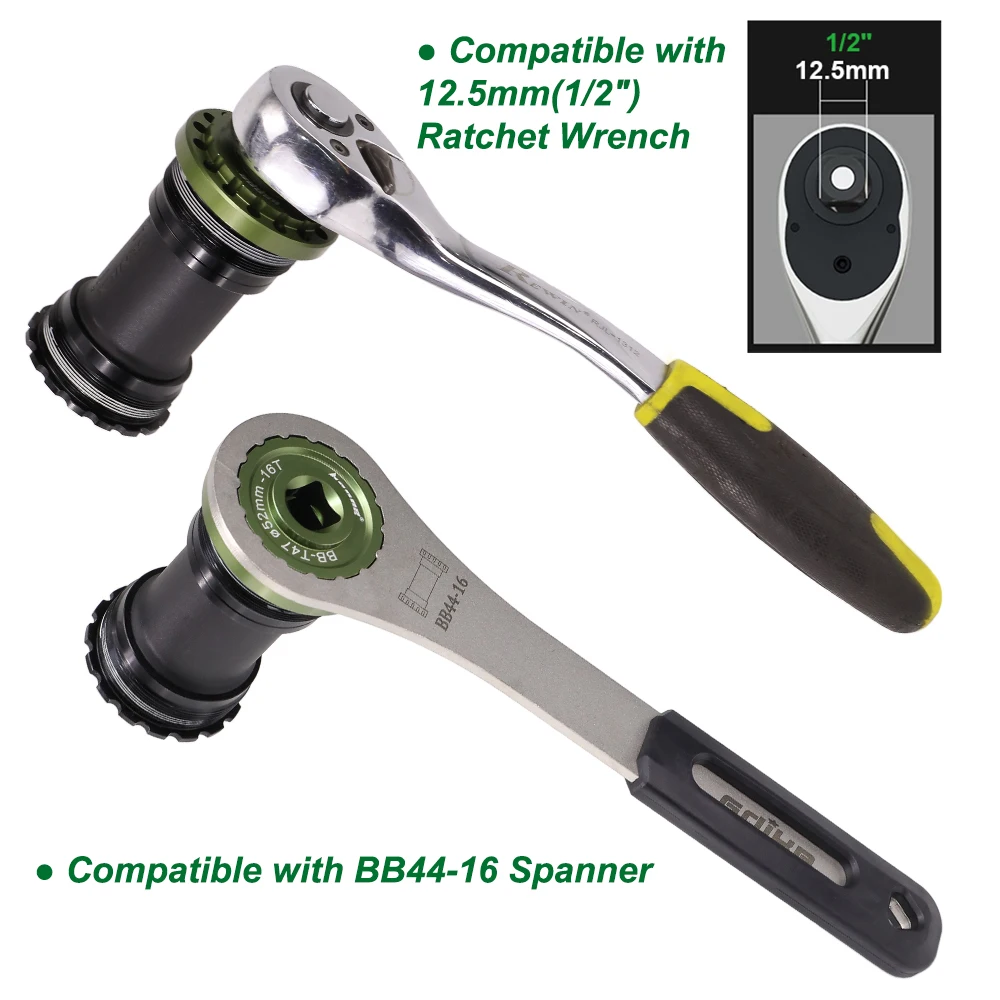 HEPPE Bike Bottom Bracket Removal Tool for 52mm 16T BB T47 Installation and Disassembly BB Socket Wrench Spanner BB Repair Tool