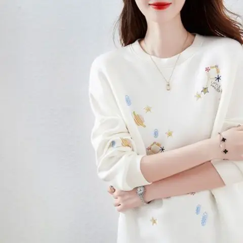 เสื้อฮู้ดดี้สไตล์ยุโรปแบบสั้นและหรูหราสำหรับนักศึกษาหญิง รุ่นเกาหลี ทรงหลวม