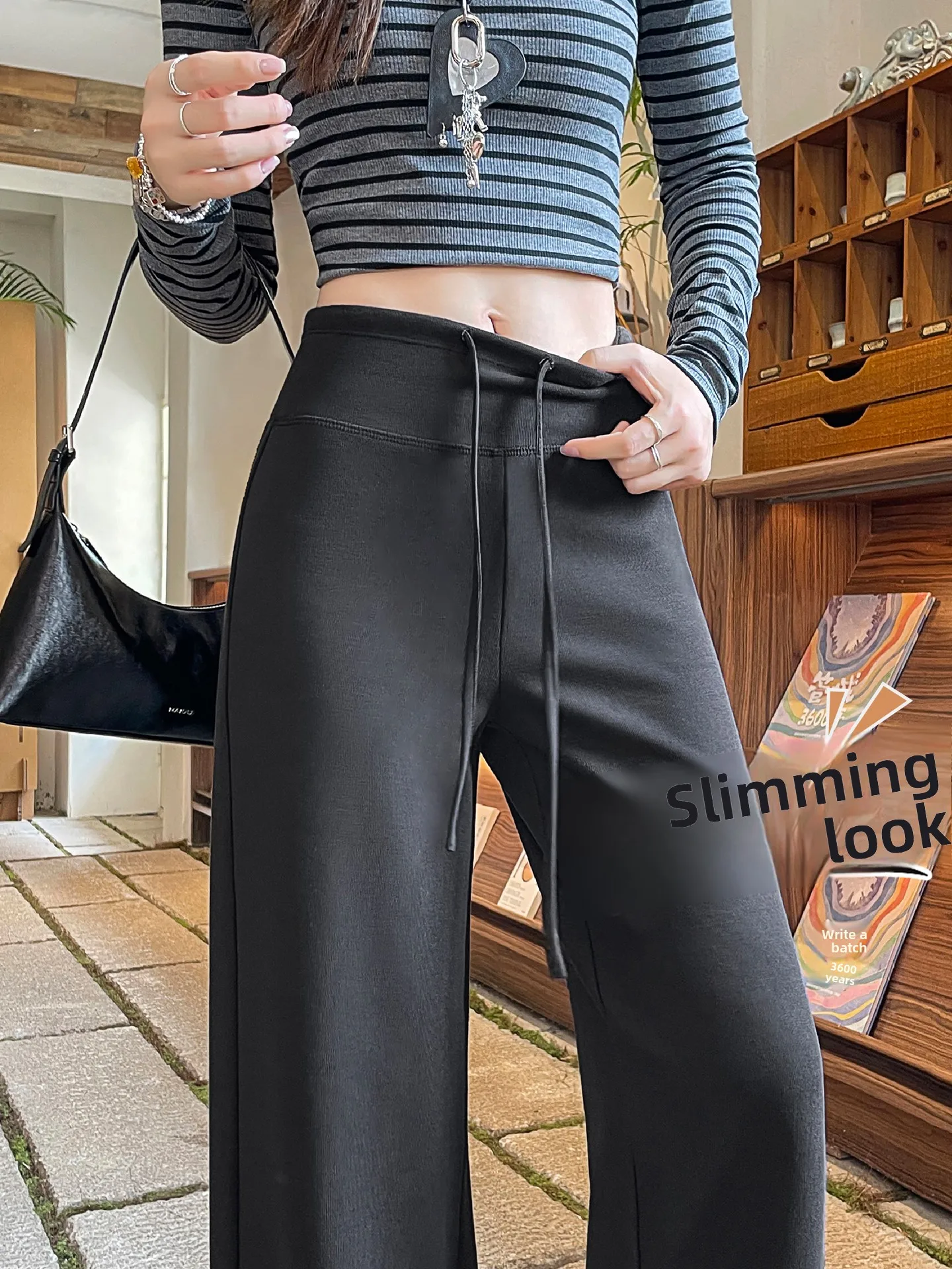 

High Waist Wide Leg Straight Yoga Pants Women's Fall 2025 New Small Size Slim Fit Casual Trousers Soft Comfortable Polyester ...