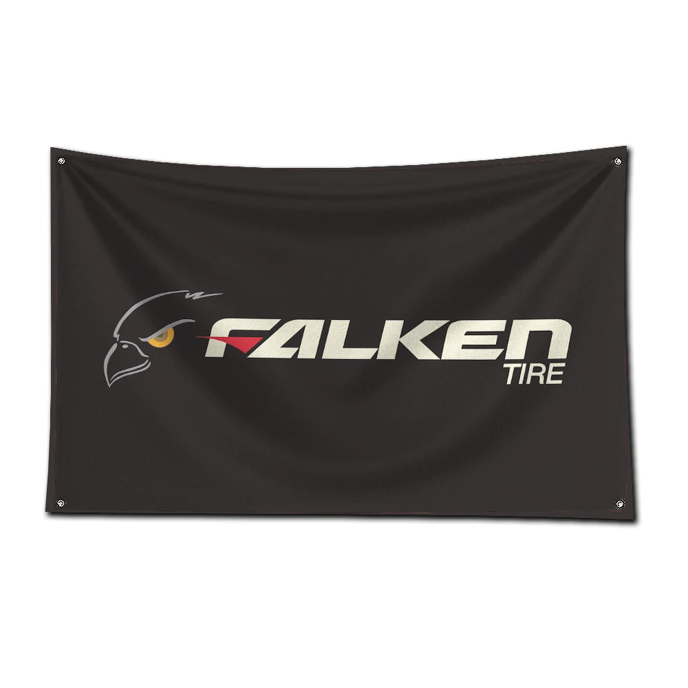 3x5 Ft Falkens Tire Flag Polyester Digital Printing Banner for Garage Wall Art Out Door Decoration With Brass Grommets