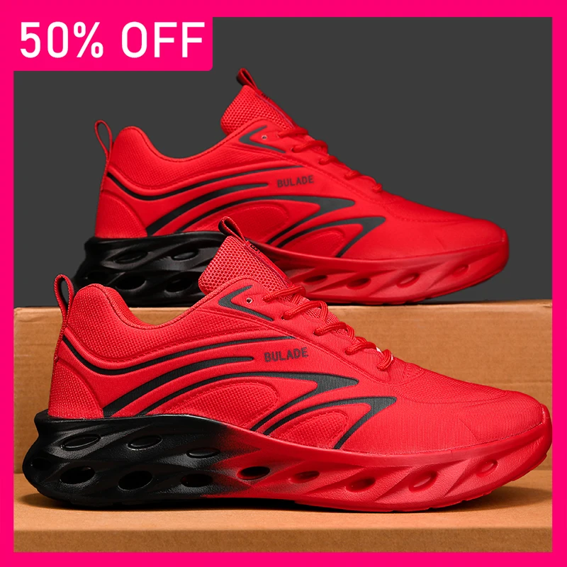 Men Sports Shoes Fashionable Lace Up Soft Sole Rebound Anti Slip Comfortable Versatile 2026 New Outdoor Fitness Shoes for Men