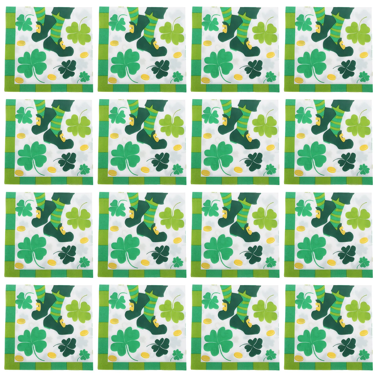 20Pcs St Patricks Day Shamrock Paper Napkins Disposable Dinner Napkins Irish Party Supplies Holiday Decorations