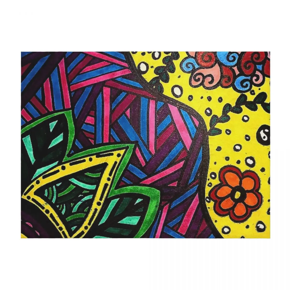 

Flower Zentangle flowers doodles Throw Blanket Sleeping Bag Multi-Purpose Heavy Soft Blankets