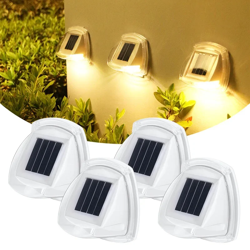 

1/2/4/6PCS Solar Light Outdoor 8 LED Wall Lamp Waterproof LED Lights For Garden Street Decoration Garden Fence Stairs Lamps