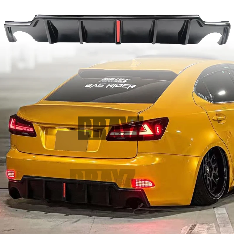 

Для Lexus IS250 IS300 IS350 2006-2012 IS задний спойлер глянцевый черный углеродистый диффузор с контрольной подсветкой автомобильные аксессуары