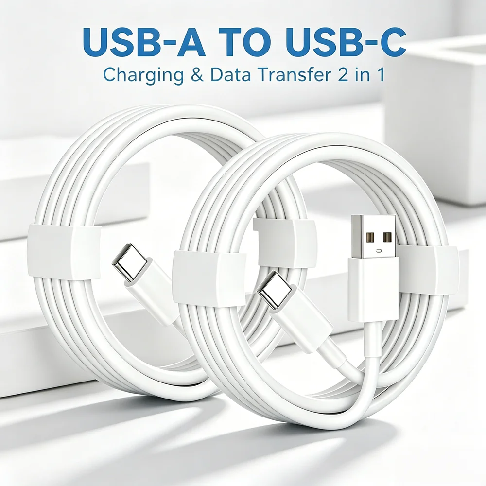 

USB-A to USB-C Cable 2Pack 3M, Fast Charging Data Sync Charger Cord Compatible with iPhone 151617 Huawei All Type C Devices