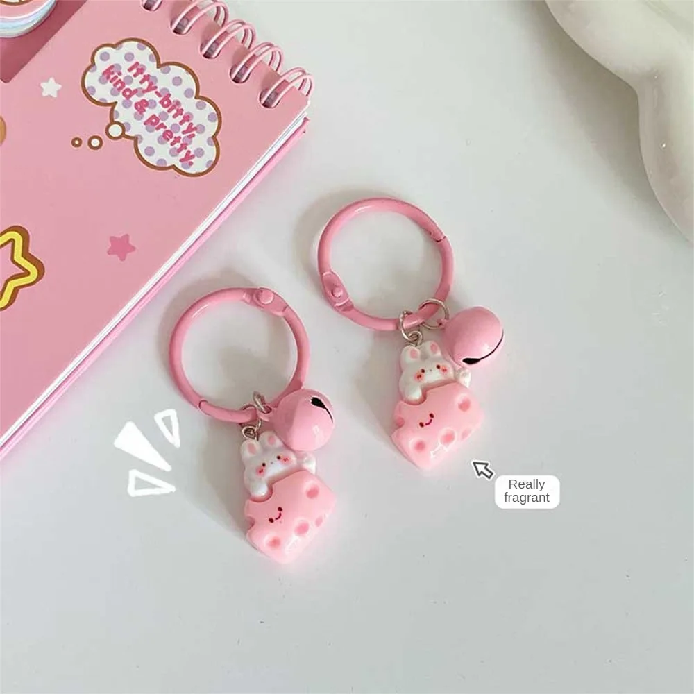 Creative Keychain High-quality Materials Cartoon Cute Creativity Cheese Hook Up Keychain Exquisite Workmanship Bunny Key Chain