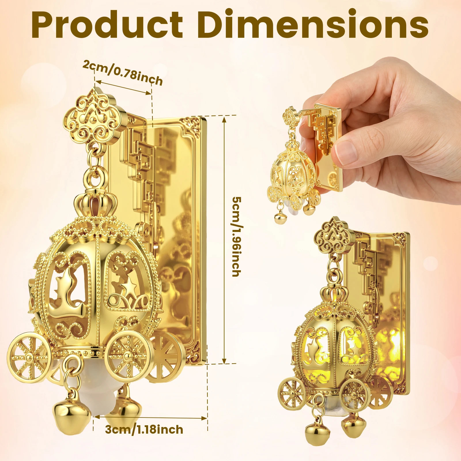 Creative Glowing Refrigerator Magnets Decorative Lighted Glowing Lantern/Pumpkin Cart Shape Fridge Magnets for Metal Cabinets